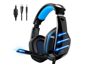 Orda LED Wired Gaming Headset for PS4 PS5 Switch Xbox One PC with RGB Light Noise Canceling Mic 7.1 Surround Sound