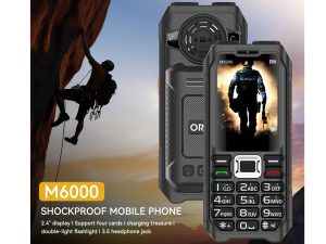 Orda Rugged Mobile Phone M6000 GSM 2G Network 4 SIM Cards Magic Voice 3.5mm Jack 2.4'' Display Big Keyboard Cellphone For Elderly