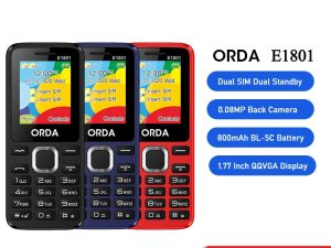 Orda E1801 Unlocked Button Phones 1.77Inch 800mAh 2G Feature Phone Dual SIM Standby Mobile Phone For The Old Wireless FM Radio